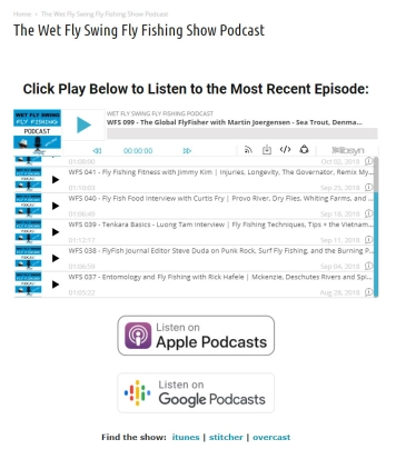 The Wet Fly Swing podcast player The Wet Fly Swing podcast player