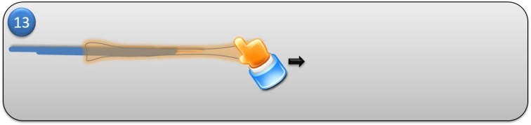 Step 13 - While the coating is still hot, pull carefully in the shrink tube. Pull approx 0,5 cm (1/4 inch) this will smoothen the transision to the loop. Step 13 - While the coating is still hot, pull carefully in the shrink tube. Pull approx 0,5 cm (1/4 inch) this will smoothen the transision to the loop.